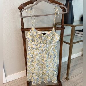 Urban Outfitters Yellow and Blue Floral Mini Dress
